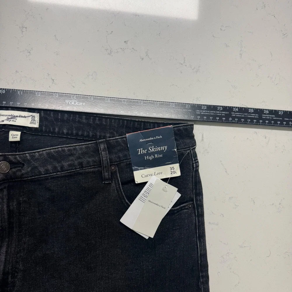 Abercrombie & Fitch The Skinny Jeans Womens 35/20L Black Curve Love High Rise
